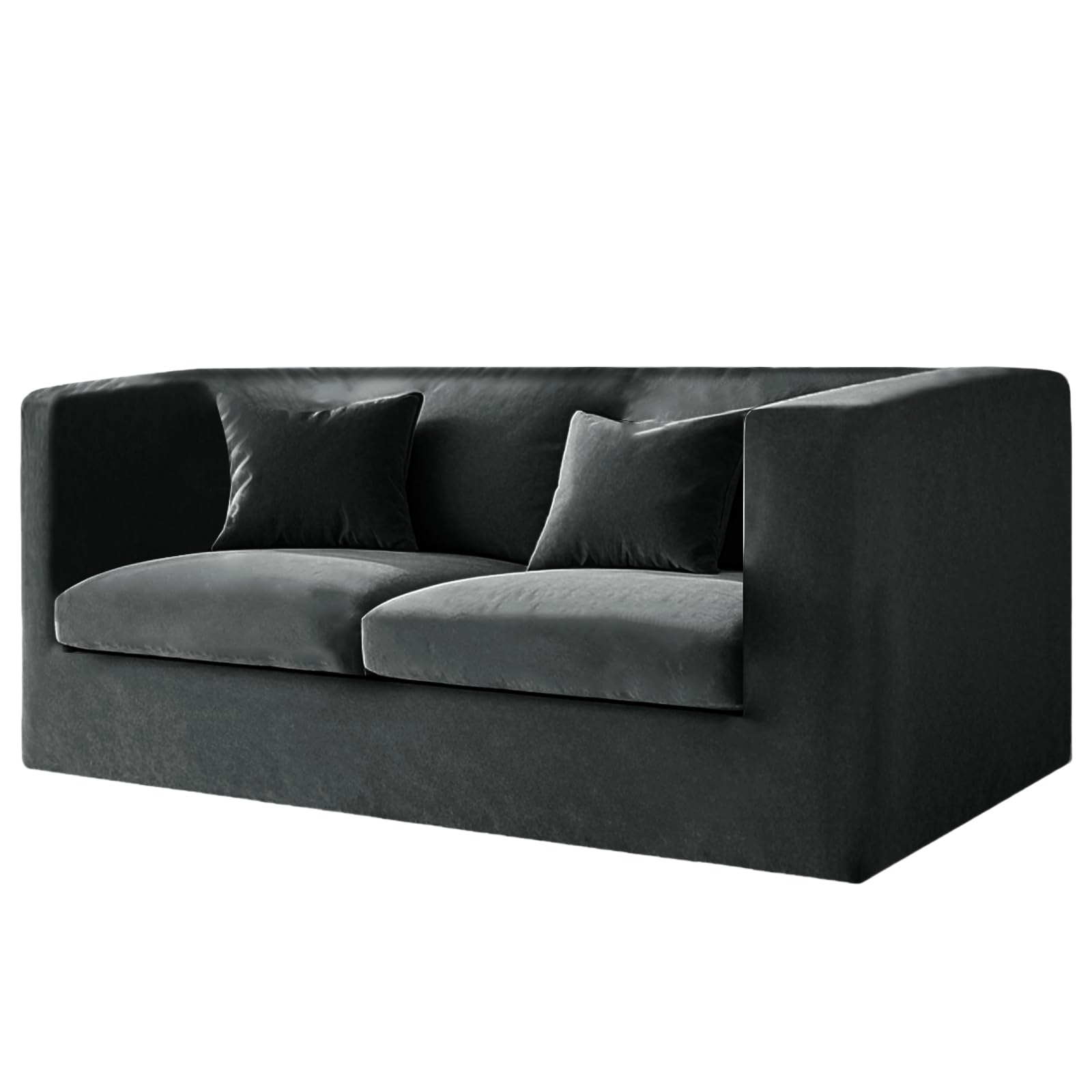 KYJSW High Stretch Chesterfield Sofa Cover Velvet Couch Cover With Seat Cushion Cover Non-Slip Sofa Slipcovers With Armrests For Living Room (Dark grey,LOVESEAT+2 LARGE SEATS) — image 1