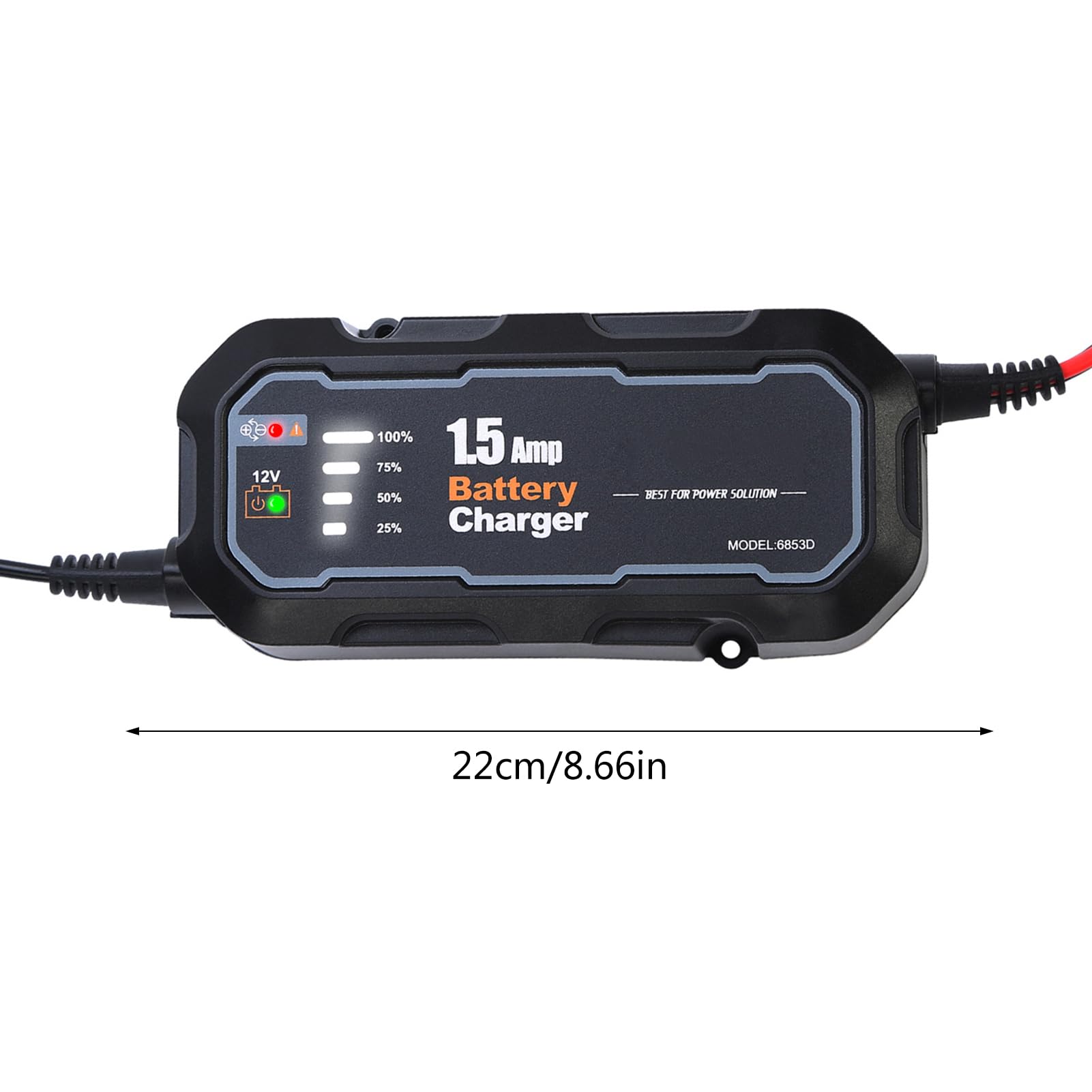 Eujgoov 1.5A Motorcycle Battery Charger LED Panel Smart Battery Charging Tool Maintainer for Car Maintenance Charging (US)