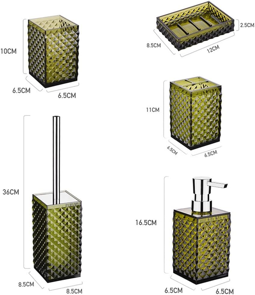 Bathroom Supplies Bathroom Set Acrylic Bathroom Accessories Cup Lotion Bottle Toothbrush Holder Toilet Brush Household(D)