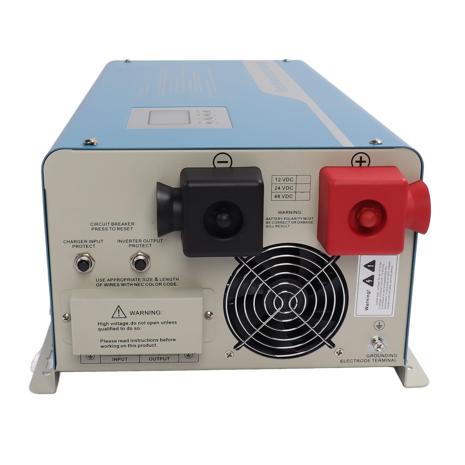 Caricabatterie Inverter Sinusoidale Puro da 2000 W Ad Alta Efficienza con Display LCD per Uso Domestico Ed Esterno in ABS e Acciaio Inossidabile (48 V)