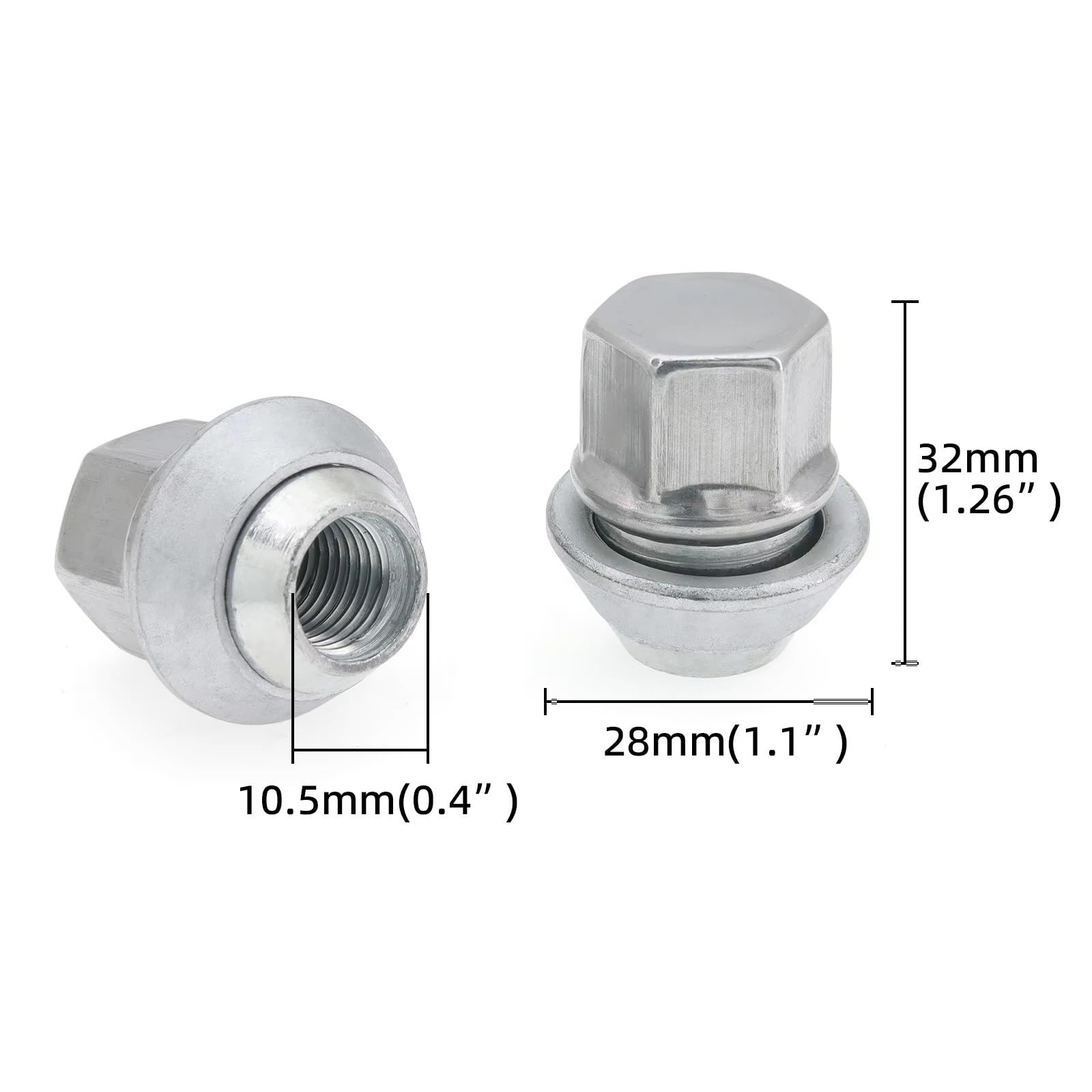 Bulloni ruota auto Compatibile Con Ford Per Focus 1998-2018 Per Fiesta 1995-2012 Dadi Per Cerchi In Lega In Acciaio M12x1,5 Con Bullone Da 19 Mm