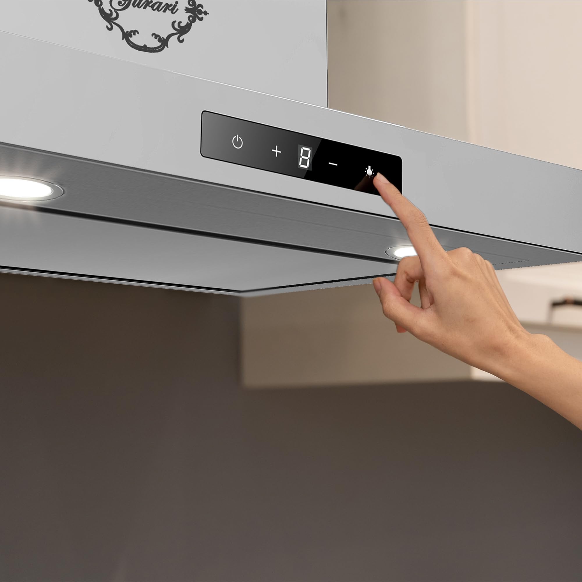 GURARI Wandhaube CH 5001+ Umluft, Edelstahl Dunstabzugshaube 90 cm | 1000 m³/h Leistung | Randabsaugung | Touch-Sensorsteuerung | Abzugshaube mit flexiblem Abluft- und Umluftbetrieb