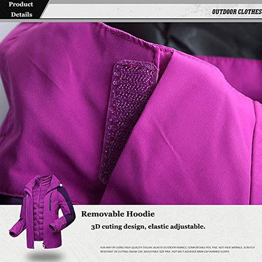 MU Chaqueta de Esquí a Prueba de Agua 3 en 1 para Hombre - Chaqueta Abajo - Chaqueta de Lluvia a Prueba de Viento - Capa de Invierno con Aislamiento de Forro de Purfer/E/3Xl
