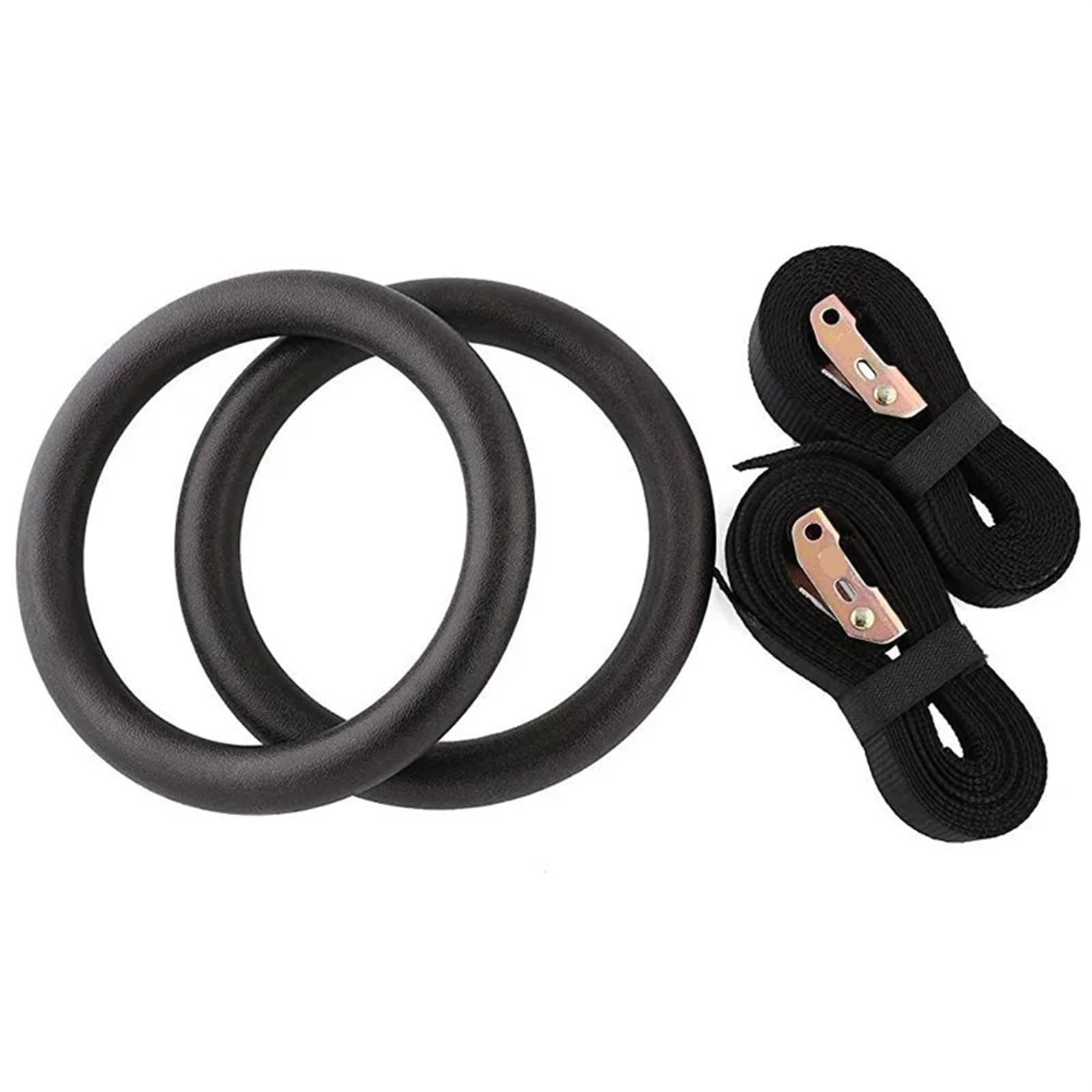 Anelli da Ginnastica Anelli da Ginnastica ABS 28 mm Palestra for trazioni for Allenamento della Forza del Corpo Regolabili Neri