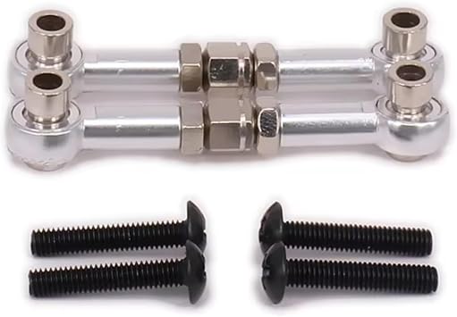 RC Pull Rod For HPI RS4 1/10 6061-T6 113696 RS4009 Aluminum Tie-Rods Turnbuckle Arm&Steering Rc Car Tracked Vehicle Parts And Accessories ReplacementSilver