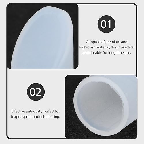 Miniatura 8 de Cabilock 4 protectores de boquilla de tetera de silicona para tetera, cubierta de boquilla para tetera, a prueba de goteo y a prueba de fugas