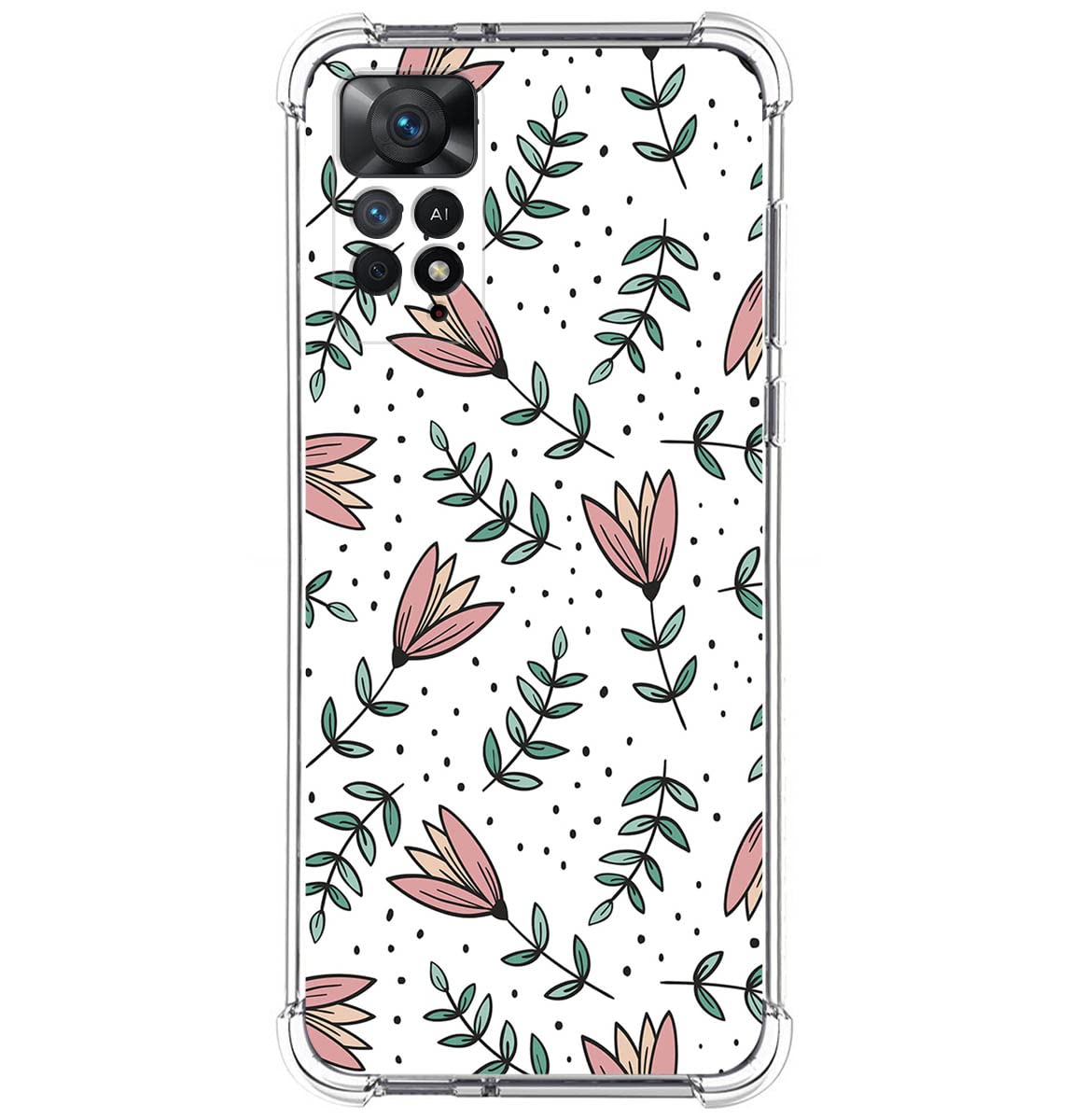 ATISIJIE Custodia Per Xiaomi Redmi Note 12 Pro, Fiori Trasparenti In Silicone TPU Morbido, Antiurto - 4