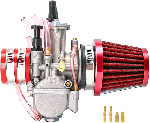 Miniatura 19 de Carburador mejorado con cámara de flotador transparente y kit de filtro de aire de admisión con aguja de inyector ajustable para accesorios