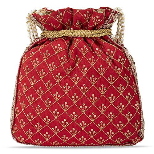 Aheli Potli Bag Gift for Women Handmade Evening Wristlet Handbag Stylish Bridal Purse Fashion Bag - Image 7