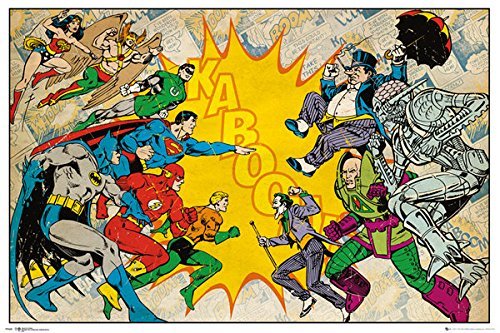 Justice League Of America - DC Comics Poster / Print (Heroes Vs. Villains) (Retro) (Size: 36 x 24) by Posterstoponline