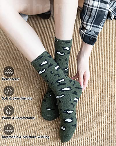 Image of IIG 3-5 Pairs Womens Super Thick Warm Winter Crew Socks Cute Fashion Knit Cozy Socks Gifts for Women
