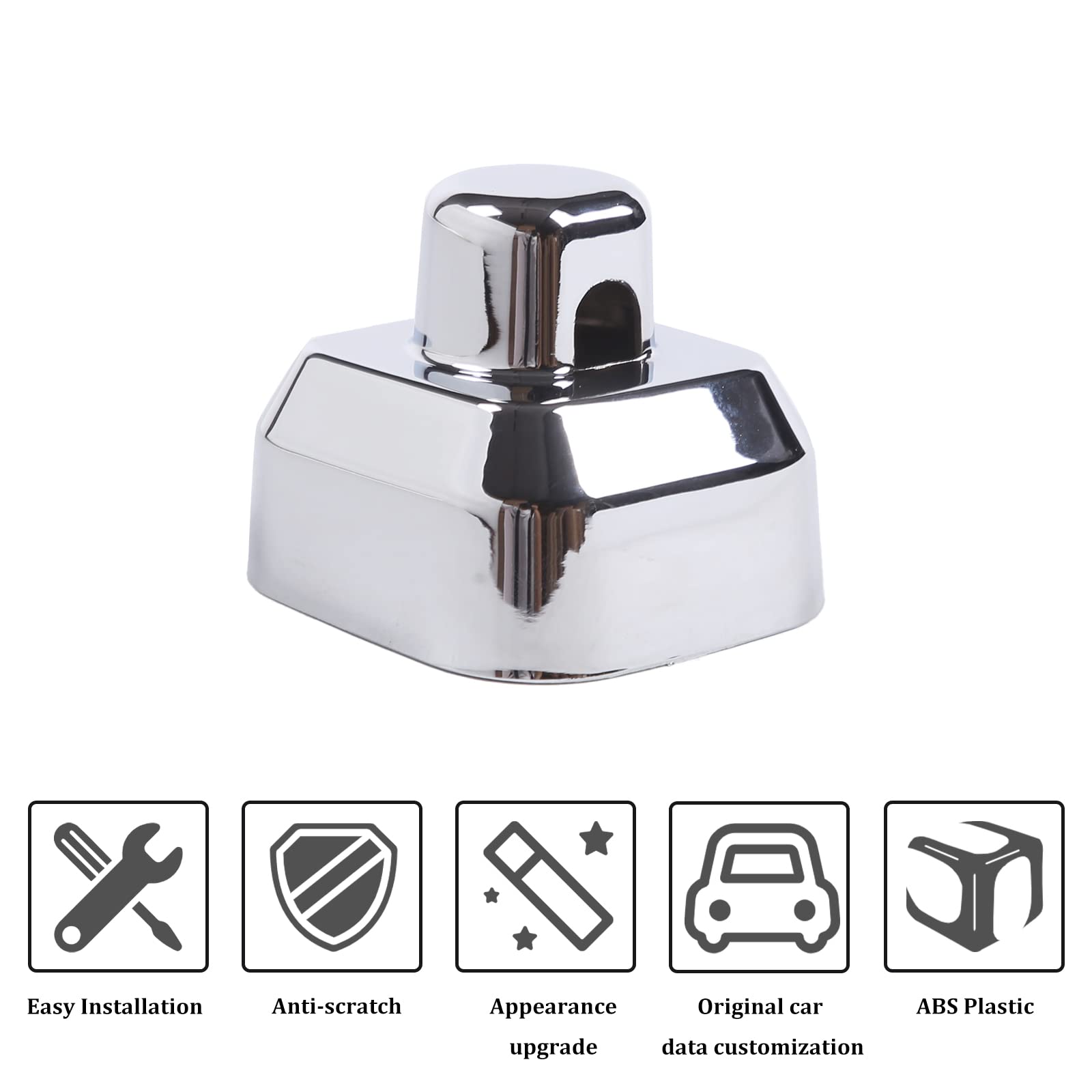 Car Antenna Base Cover Trim Fit for Hummer H3 2005-2009, Side Antenna Base Bezel Cover Antenna Mount Decoration, ABS (Chrome)