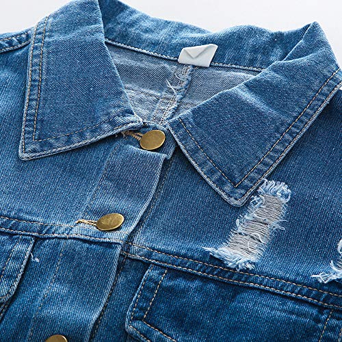 Image of ASHER FASHION Denim Jackets Girl Denim Jackets Classic Basic Button Down Coat Girls' Outwear