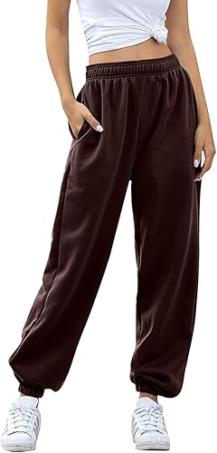 Miniatura 3 de Pantalones deportivos de cintura alta para mujer, casuales, holgados, de gran tamaño, para entrenamiento, pantalones deportivos, holgados, suaves,