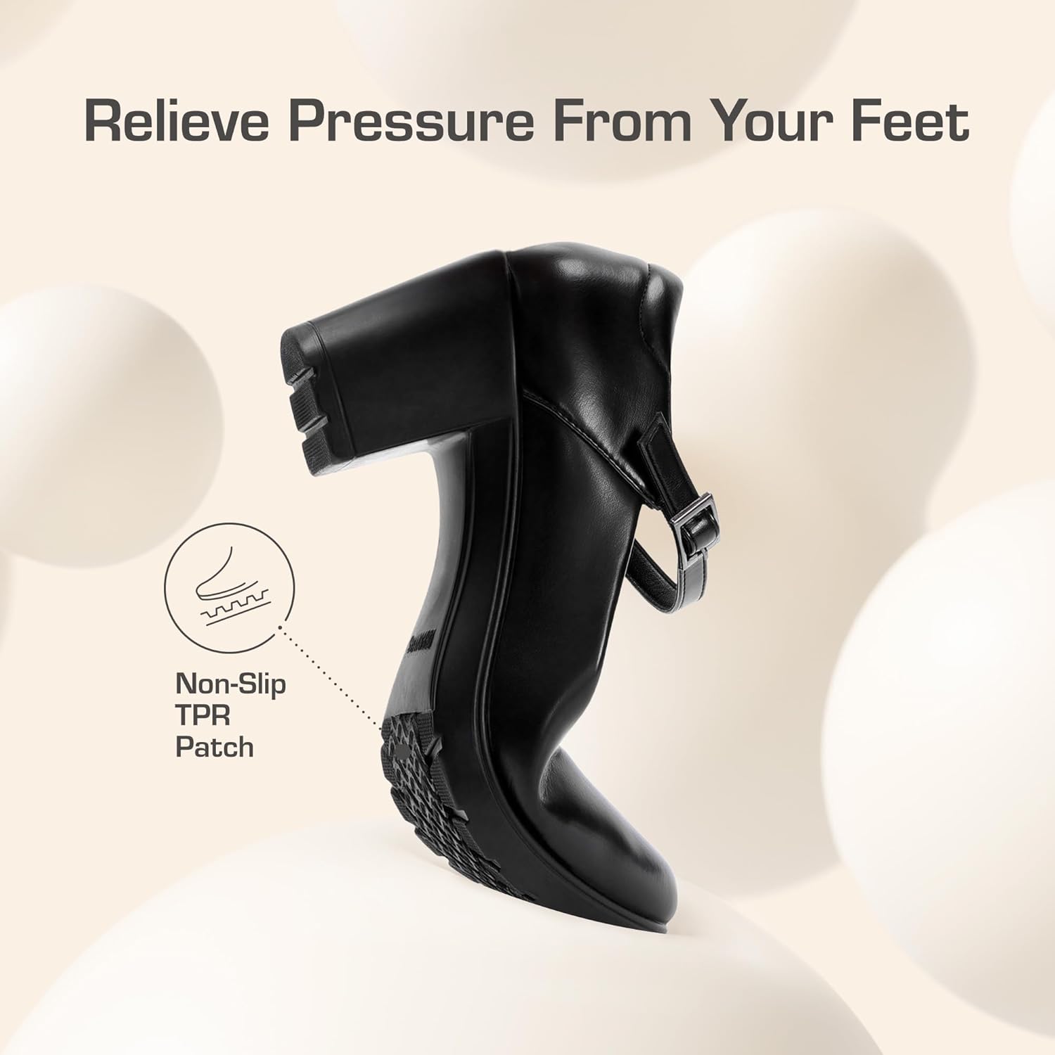 DREAM PAIRS Women's Chunky Low Block Heels Mary Jane Closed Toe Work Pumps Comfortable Round Toe Dress Wedding Shoes EDENIA - Image 5