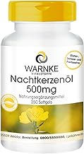 Warnke Health Products Evening Primrose Oil 500 mg Cold Pressed 71.4% Linoleic Acid 10.2% Gamma Linolenic Acid with Natural Vitamin E, 250 Softgels, Large Pack, 1 Pack (1 x 179 g)