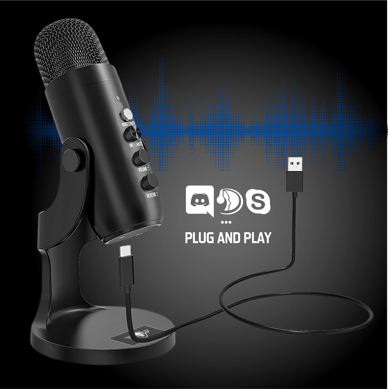 Spirit Of Gamer - EKO 700 - Microphone de Jeu cardioïde avec Support antidérapant - Idéal pour l'enregistrement Vocal, Le Streaming, Le podcasting et ASMR - Compatible PC Gamer et Mac
