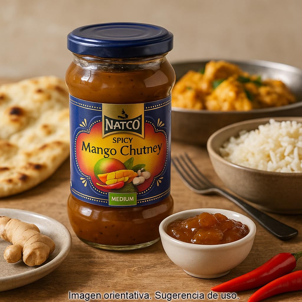 Mango Chutney Medio Picante 340 g Salsa Agridulce con Especias