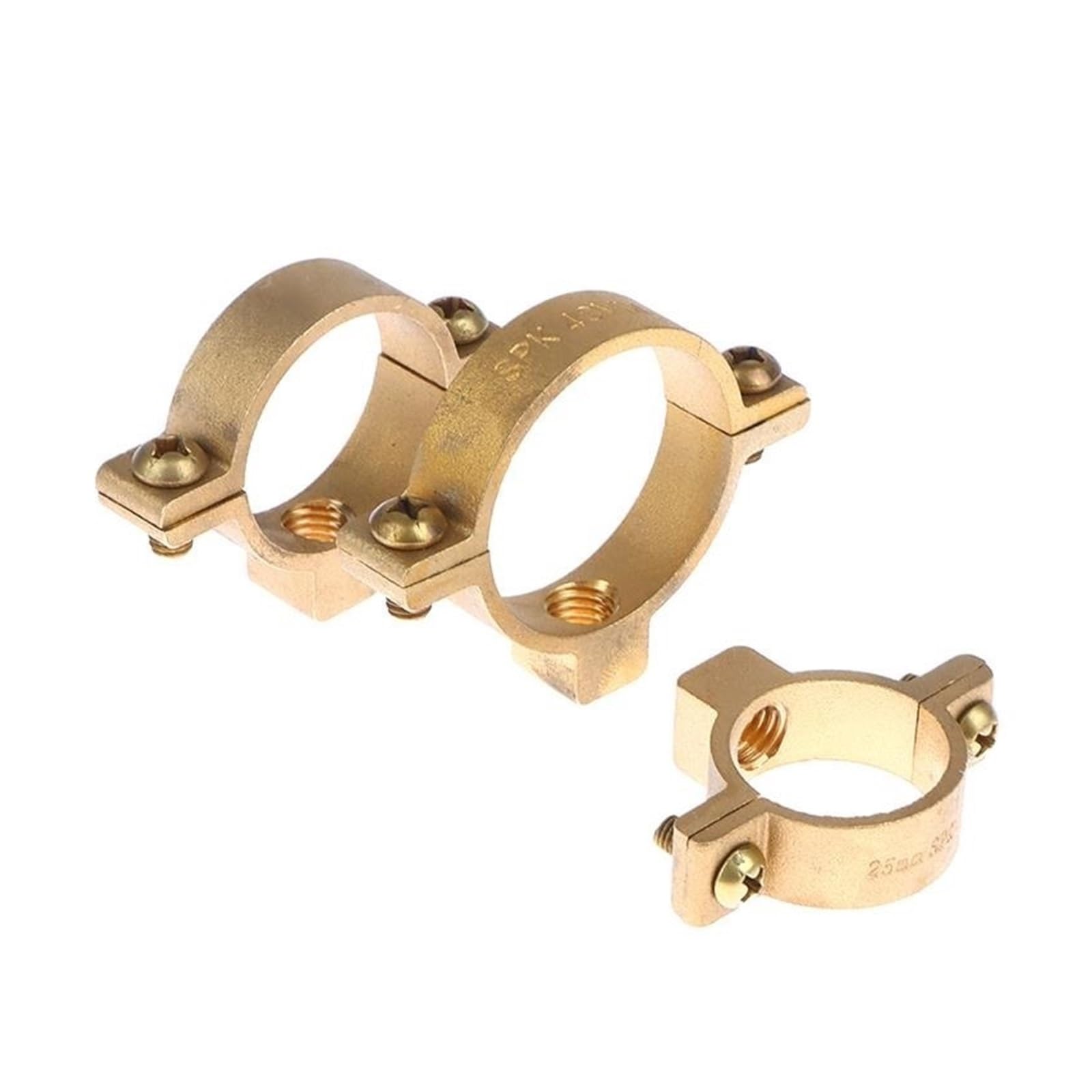 Staffa for morsetto for tubo 'acqua in ottone M10 adatta for diametro esterno di 15,22,28,35,40 mm giallo(40mm Range 40-42mm)
