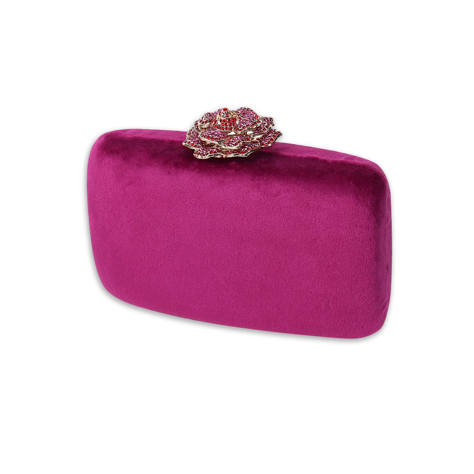 CORIOS Pochette Clutch Donna Velluto Borsetta da Sera Pochette Piccolo con Catena Borsa a Spalla Borsa Sposa Borse Messenger Elegante Borsa a Tracolla per Cocktail Festa Ballo Cerimonia Viola