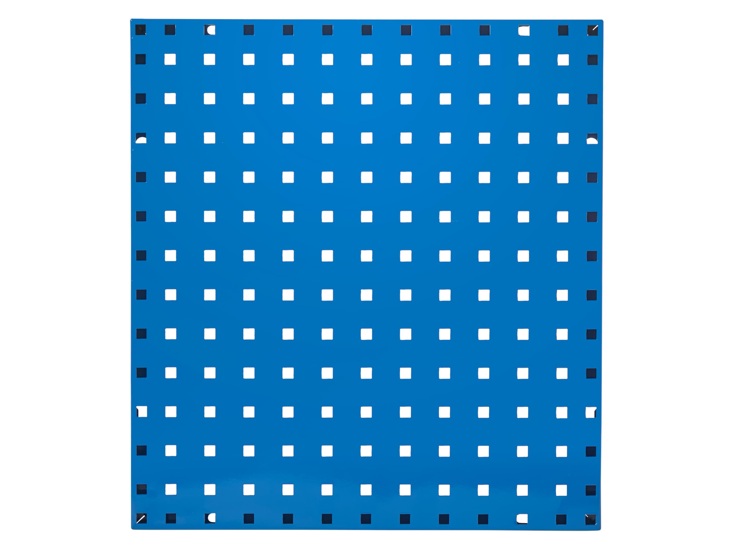 The Workplace Depot Perfo Tool Storage Panel – Wall Mounted Pegboard, Blue Powder Coated Steel with 10 × 10 mm Perforations – Workshop & Garage Organiser with Modular Hook System (460(H) x 495(W) mm)
