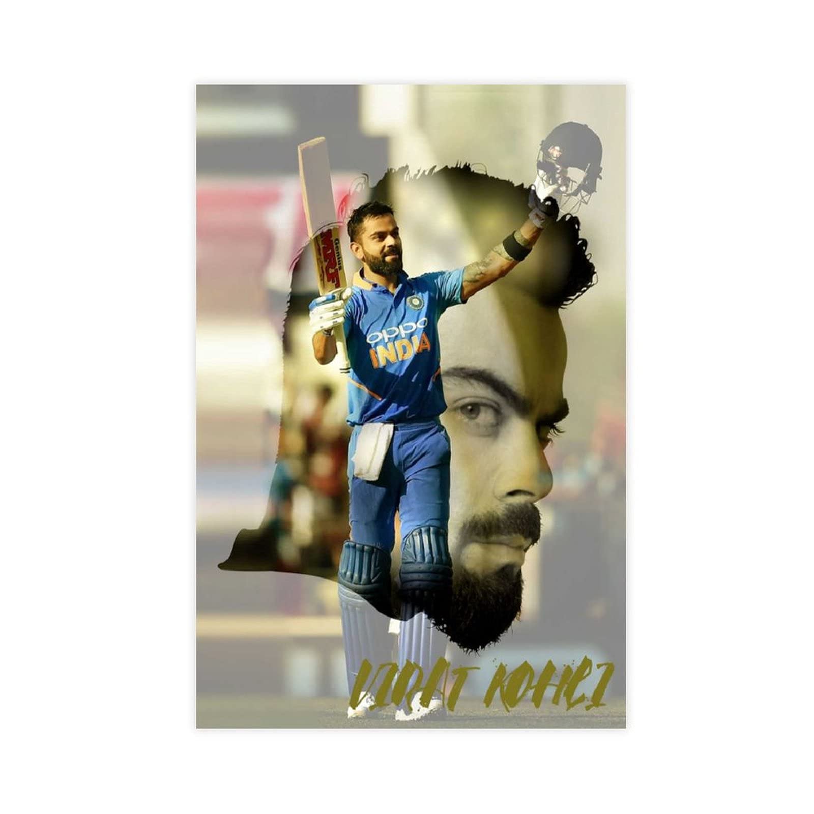 YINGXI Virat Kohli Posters India Cricket Art 1 Canvas Wall Bedroom Decor Picture Sports Landscape Offices Room Decor Gift Unframe:20×30inch(50×75cm)