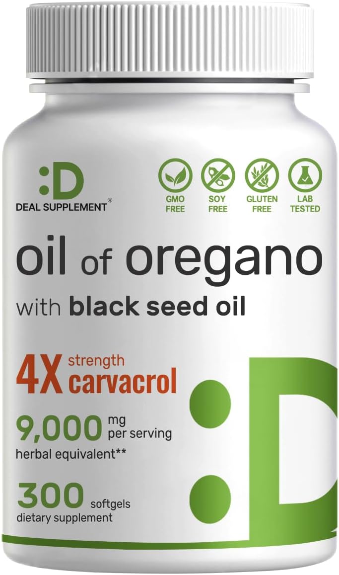 Oil of Oregano with Black Seed Oil 6000mg Set of 2 | 300 Softgels Each | Ultra High Carvacrol & Thymoquinone | GMO Dairy & Gluten Free main image 0