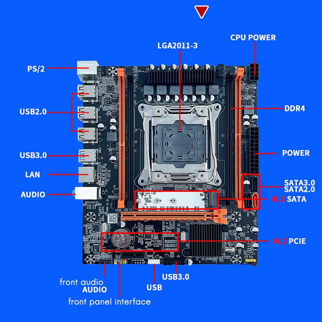 Carte MèRe X99 B85 LGA2011-3 4X DDR4 REG ECC RAM M.2 PCIE SATA3.0 Carte MèRe de Bureau pour Processeur E5 2650V3 2680V3 2620V3