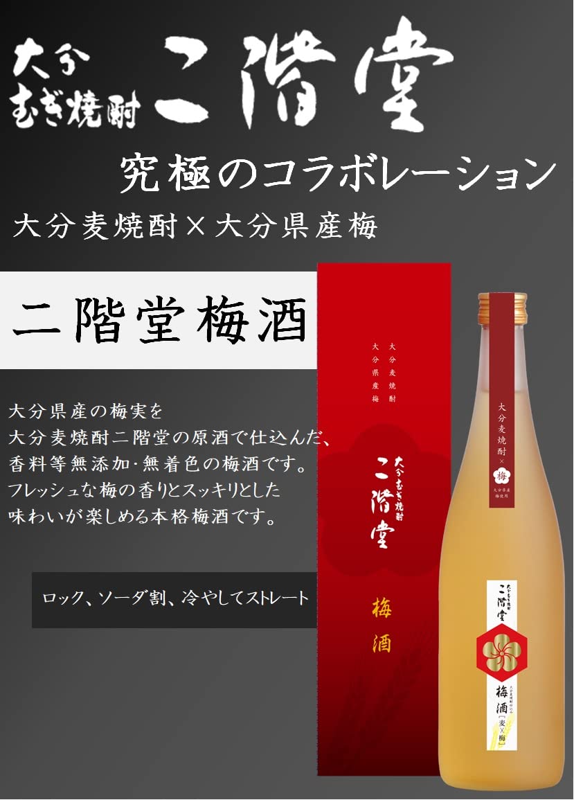 大分むぎ焼酎二階堂　梅酒　720ml 6本箱入り 二階堂 吉四六 壺 720ml 25度【定価販売】むぎ焼酎 箱入り