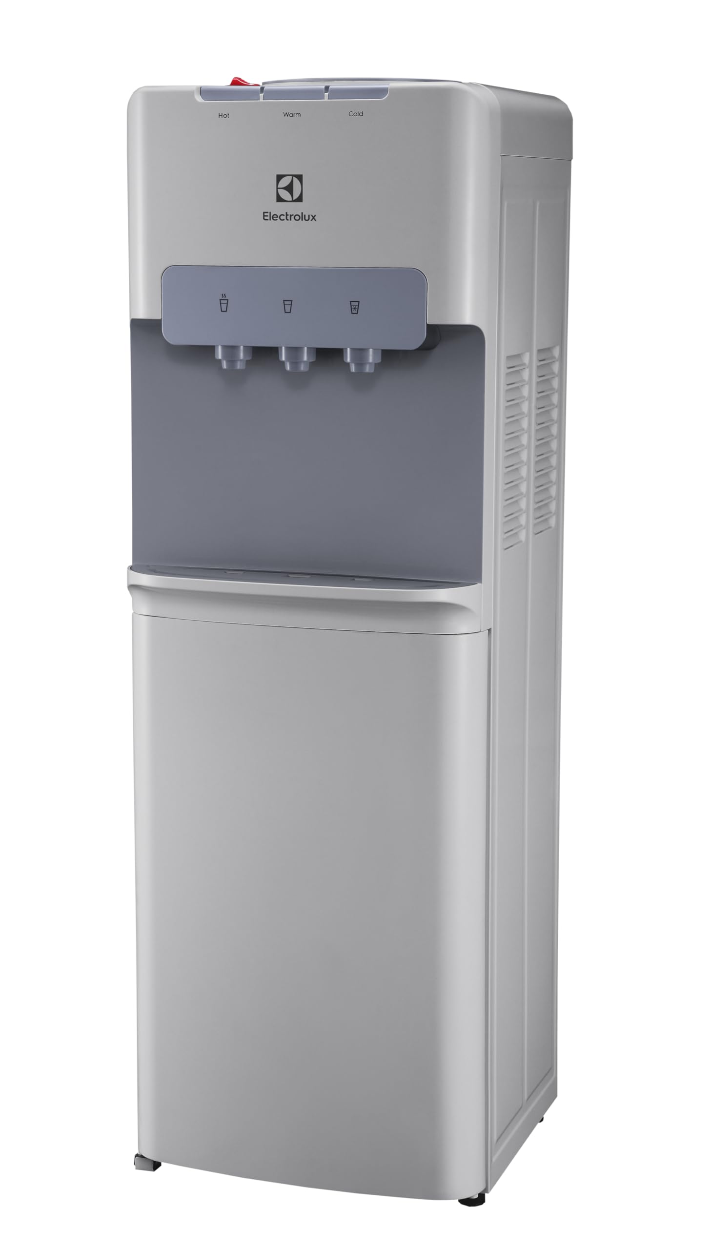 Electrolux Water Dispenser, Top Loading, 3-taps Equipped with Hot Cold and Ambient Temperature, Floor Standing, LED Indicator, Child Safety Lock for Faucet, Best for Home & Office, Silver-EQACF1SXSG