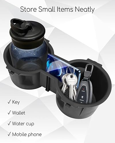 Miniatura 2 de Inserto de portavasos para Ford F-150 F-250 F-350 Super Duty 2016-2019 Reemplazar FL3Z-1513562-AD, divisor de portavasos de consola central