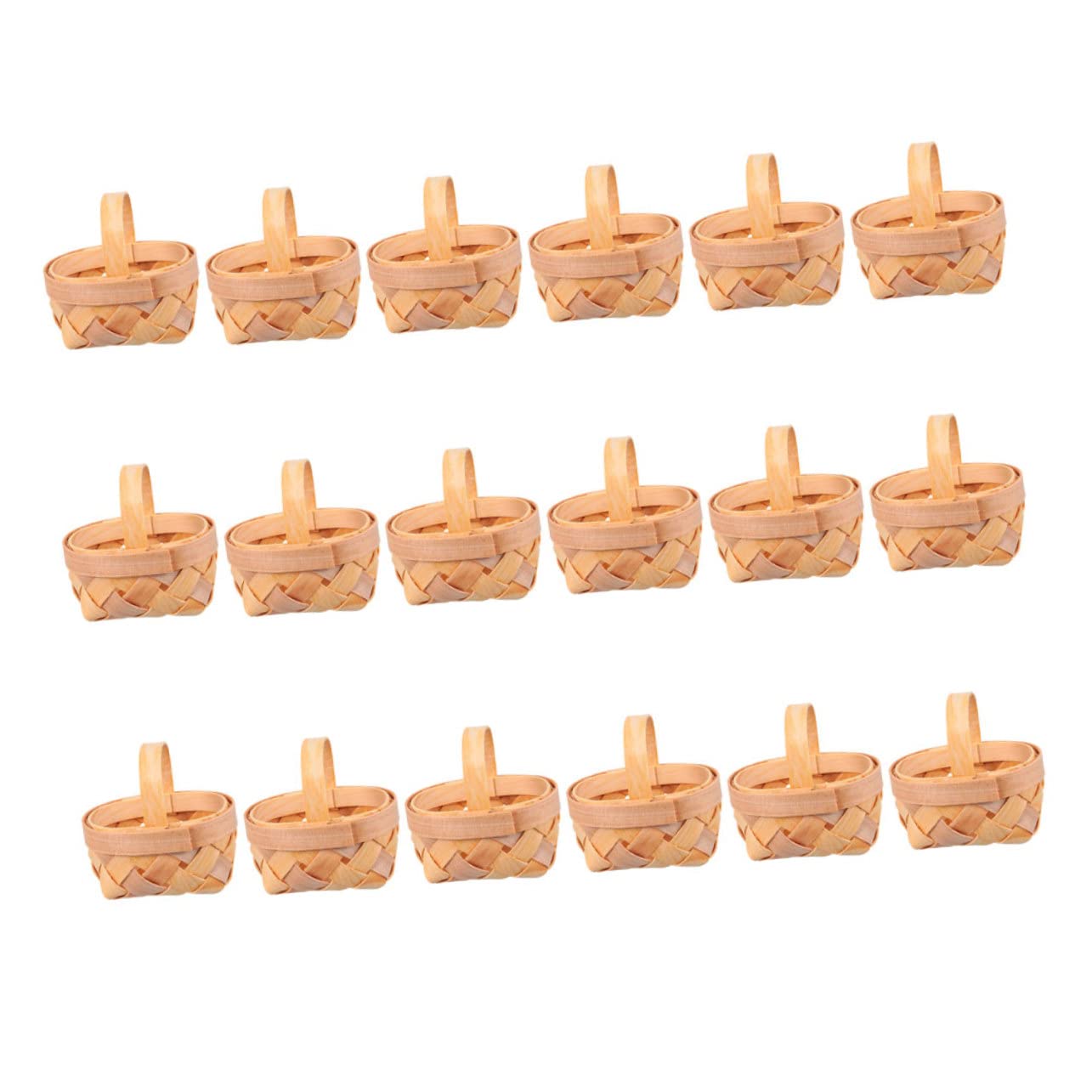 Parliky 18pcs Handwoven Mini Storage Baskets for Candy Small Woven Party Favors Holder Rustic Decorative Knitting Baskets for Special Occasions