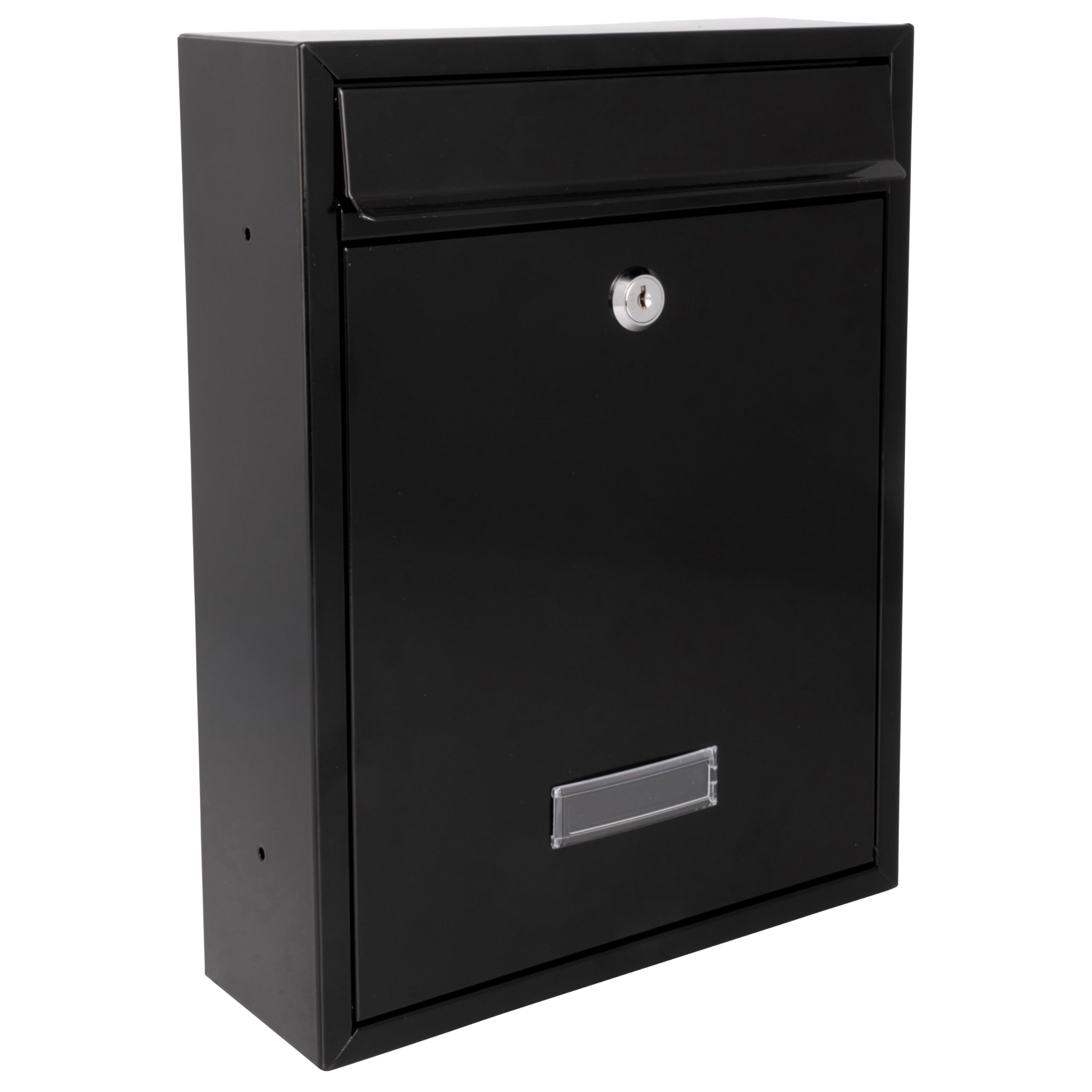 Burg-Wächter Black Burg-Wachter Mb19bk Trent Wall Mounted Galvanised Steel Lockable Weatherproof Post Box, 26X34x9cm