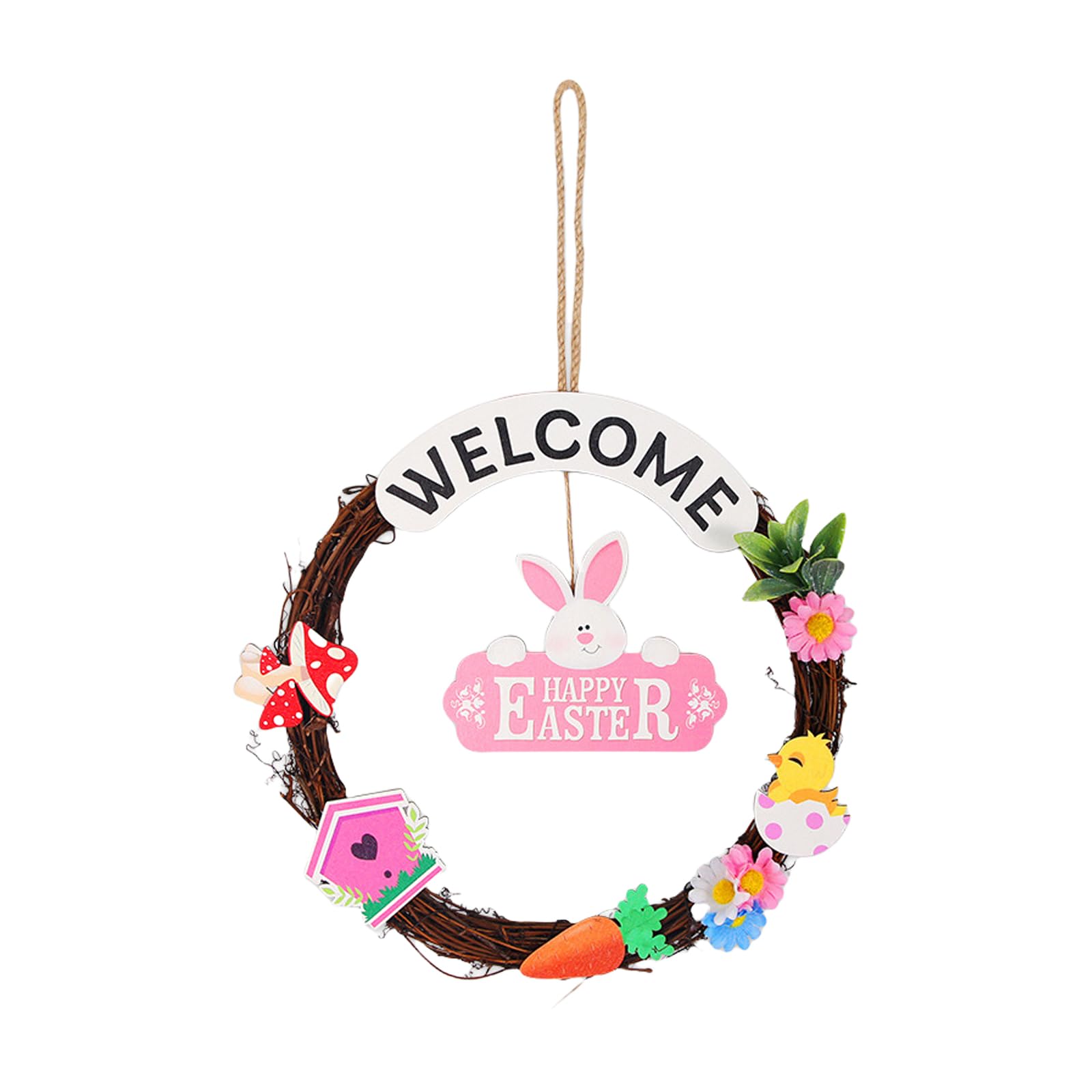 Tsophreniq Wood Easters Hanging Sign with Intricate Cutout Detail Perfect for Festival Atmospheres in Livings Room or Storefronts Wood Easters Decoration