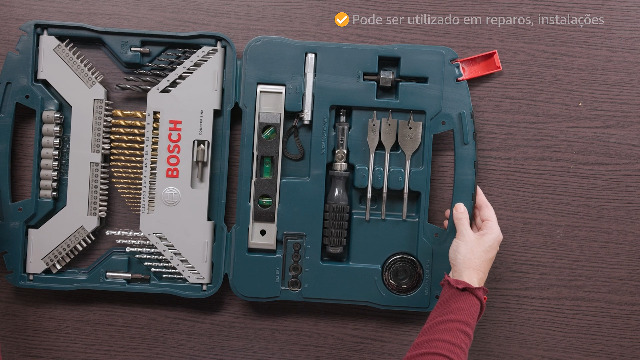 Bosch Kit de pontas e brocas em titânio X-Line com 100 peças Bosch Kit de pontas e brocas em titânio X-Line com 100 peças