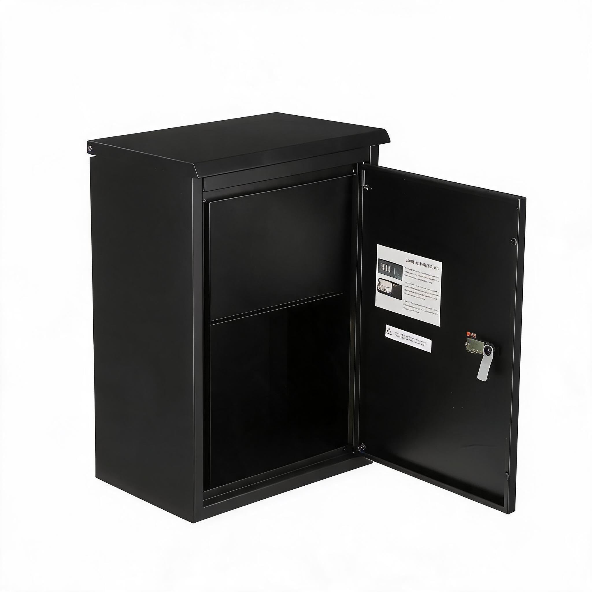 Garvee Paketbox Wandmontage, Sicherer Briefkasten Mit Zahlenschloss, Paketkasten Aus Feuerverzinktem Stahl, Wetterfest & Robust, Obere Öffnung Für Sichere Zustellung, 39 x 26 x 53 cm