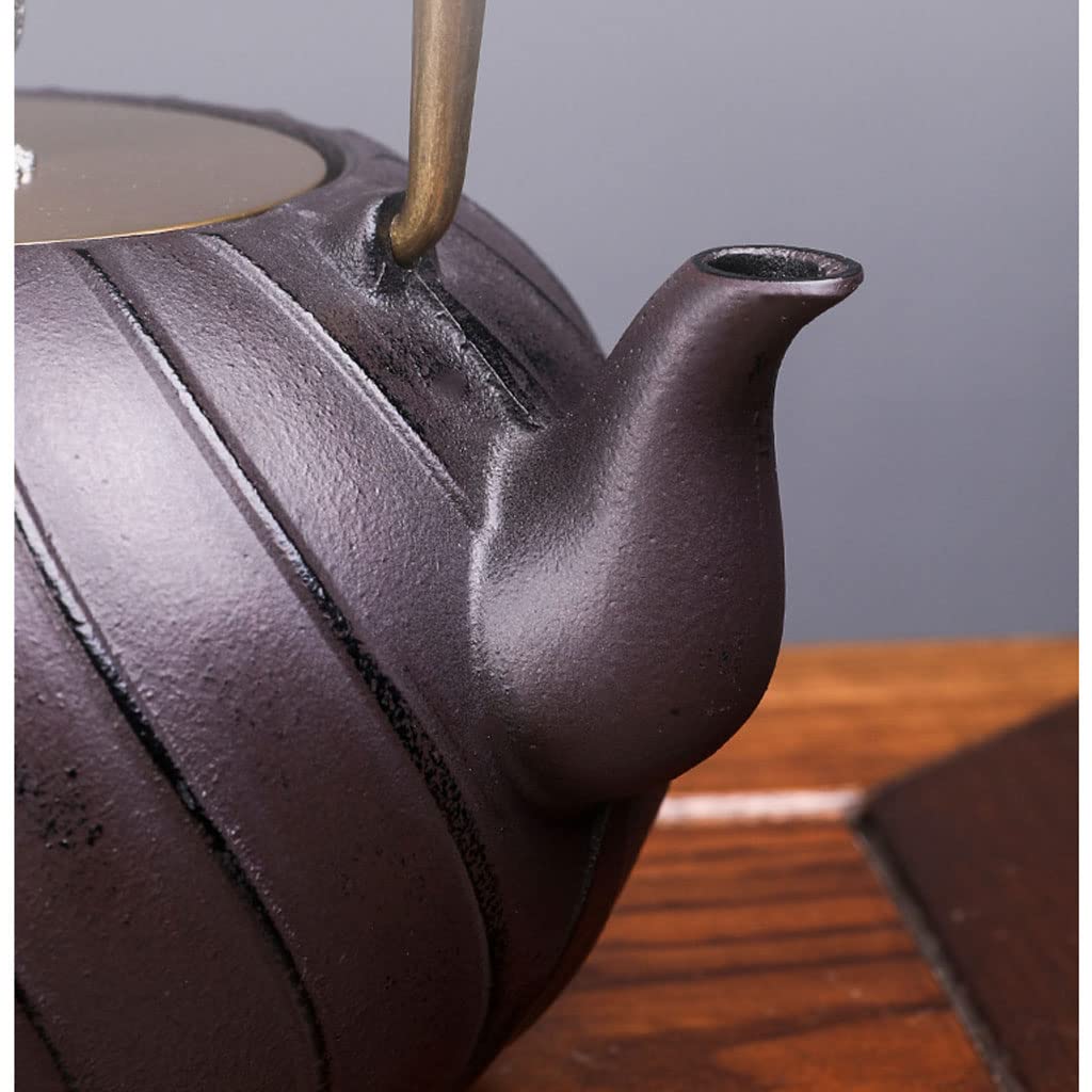 Théière en fonte avec poignée en cuivre 1200 ml/40 oz bouilloire à thé théière japonaise Tetsubin enduite avec intérieur émaillé