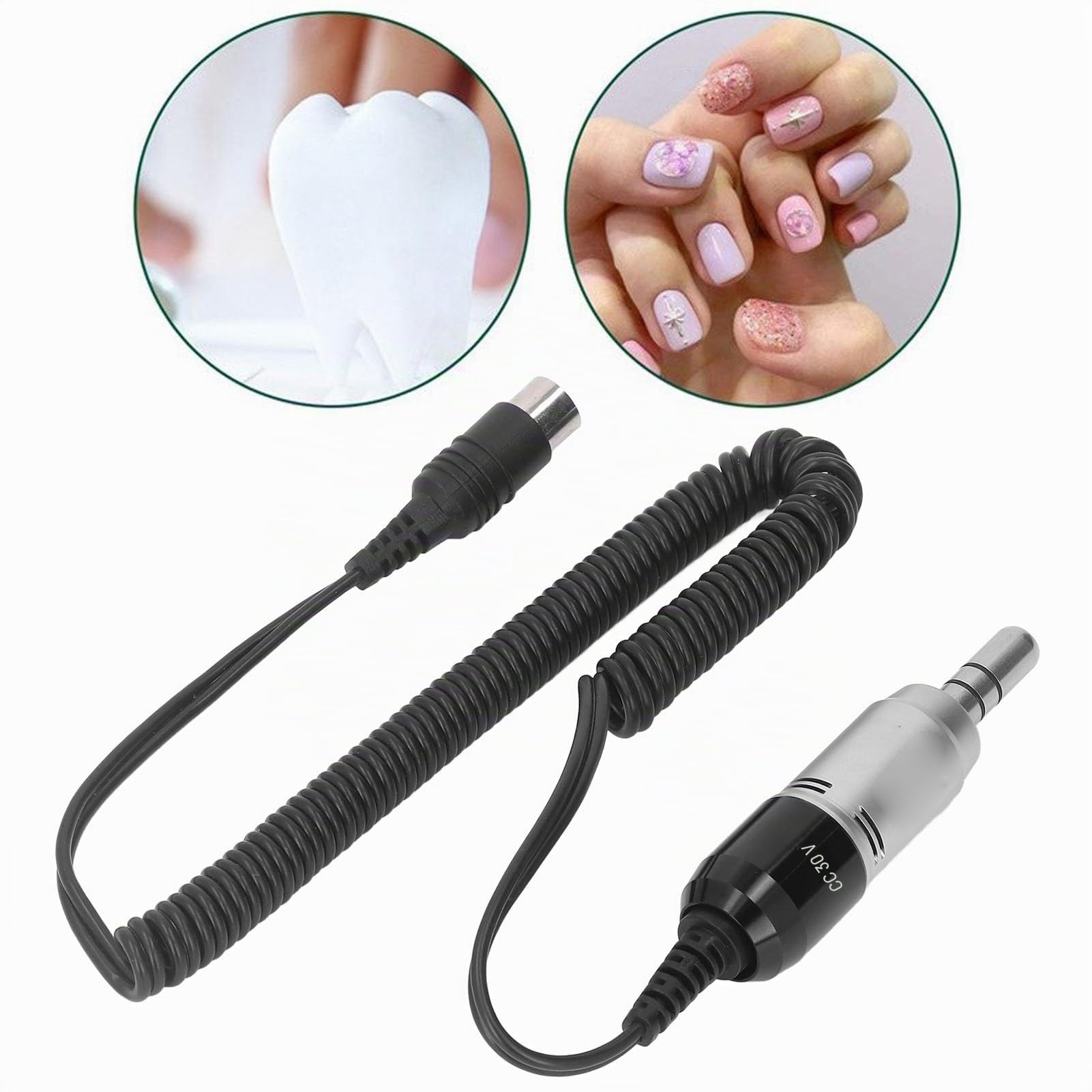 Poignée de Meulage de Moteur, Micro Moteur Poignée Brossée 35000 TR/Min Type E Pièce à Main Moteur électrique pour Bijoux Artisanat Polissage Meulage