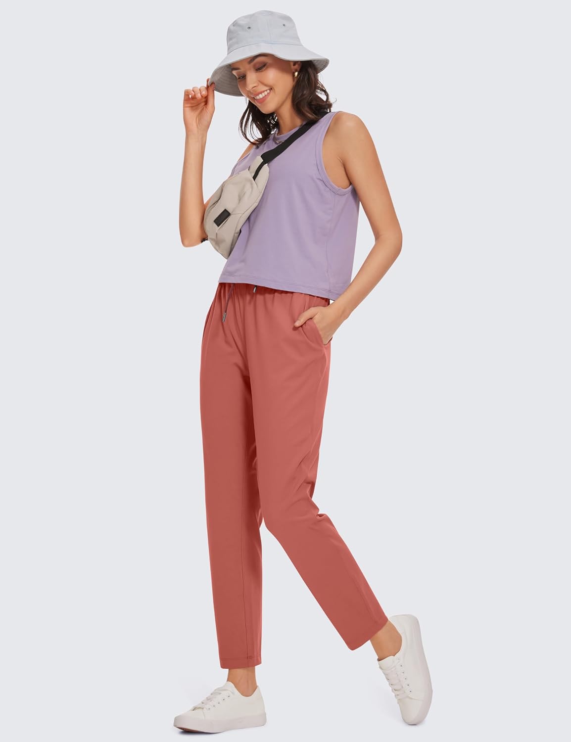 CRZ YOGA Womens 4-Way Stretch 7/8 Ankle Golf Pants Work Sweatpants Dress Yoga Travel Casual Lounge Workout Trousers Pockets - Image 3