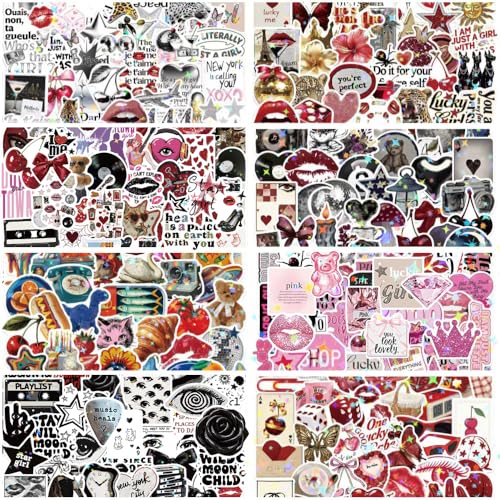 600PCS Downtown Girl Stickers Pack,Y2K Holographic Waterproof Vinyl Stickers for Water Bottles Laptop Scrapbook Journal