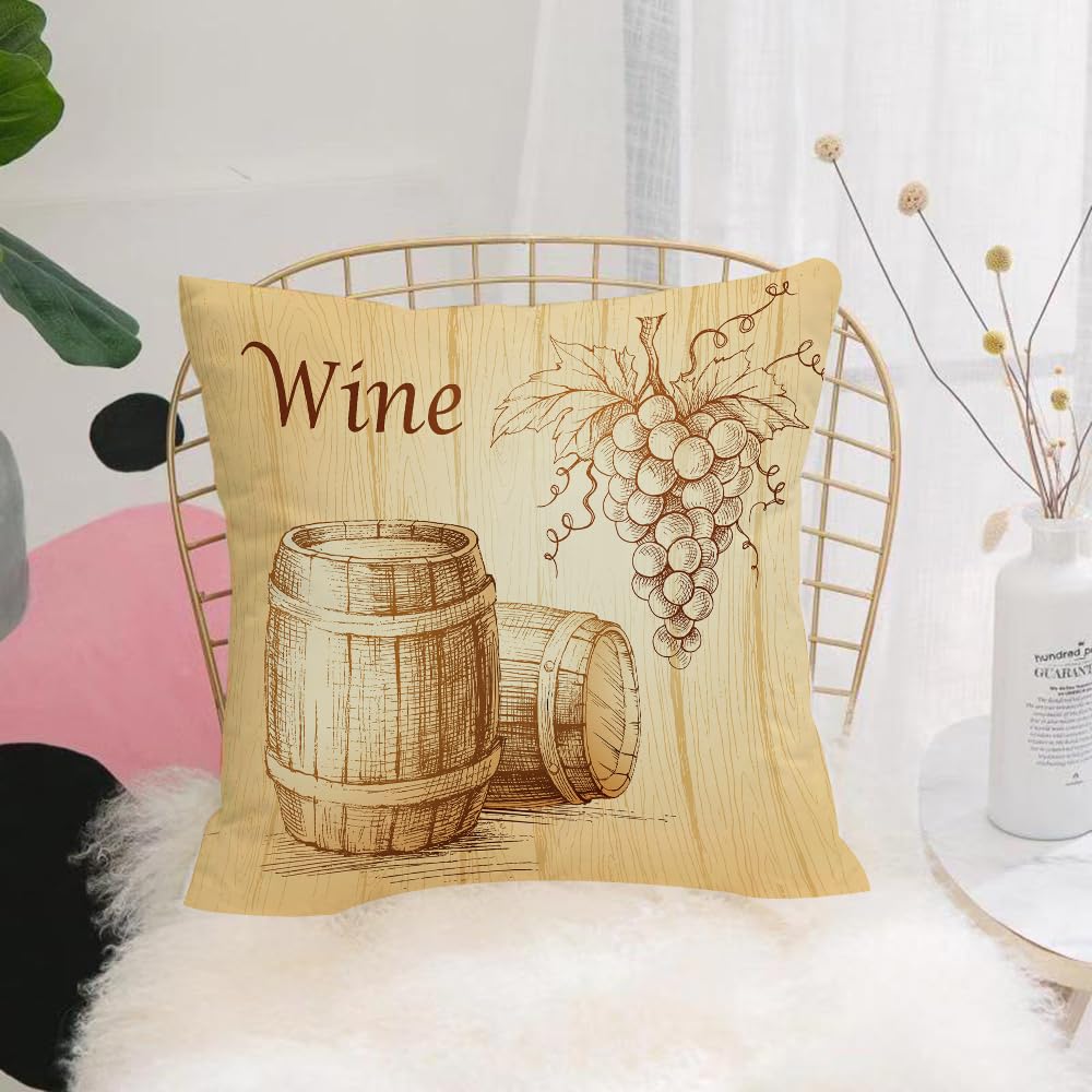 HYMSXW Cushion Cover,Throw Pillow Case Home Decorative for Living Room Bedroom Sofa Chair 20X20 Inch,Wine e sketch vector banner template. Illustration of square ed wine bottle gra,Pillowcase 50X50cm