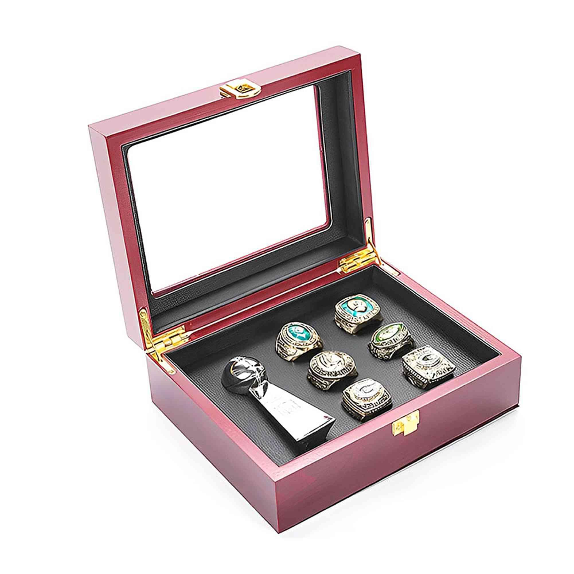 Conjuntos de Anillos de Campeonato de los Green Bay Packers Anillo de campeón de Rugby Super Bowl FFL Recuerdos coleccionables Regalos para Padres de Hombres Vaqueros