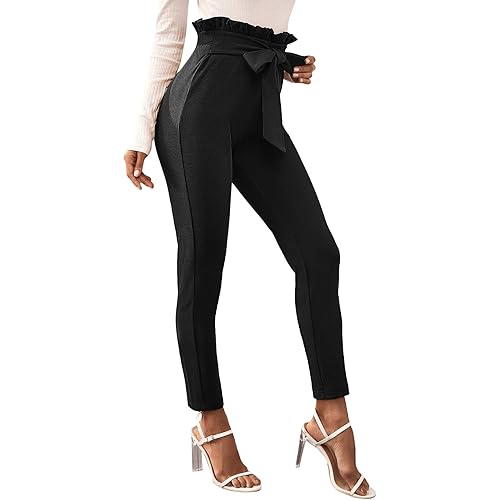 WDIRARA Women's Stretchy Plaid Print Pants Soft Skinny Regular Fashion Leggings