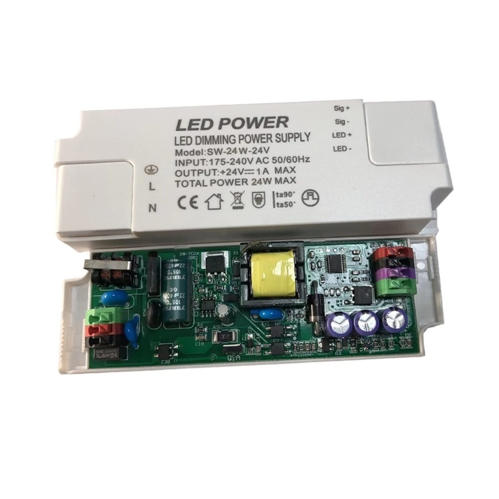 Alimentation d'entraînement LED 24w24v gradation thyristor 0-10v tension constante