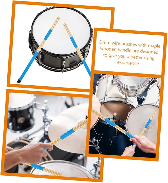 Pack de 3 pares de escobillas para percusión color azul miniatura 4