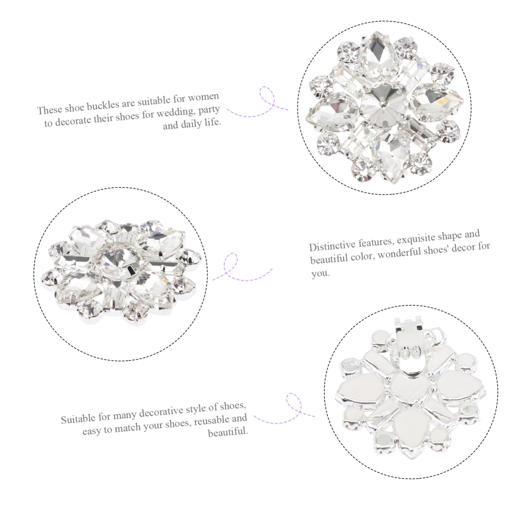 VALICLUD 5paia Fibbia Decorative Strass Per Scarpe Da Sposa Clip Elegante Per Decorazioni Di Matrimonio Facile Da Installare Design Unico e Accessorio Versatile Per Cerimonie e Occasioni