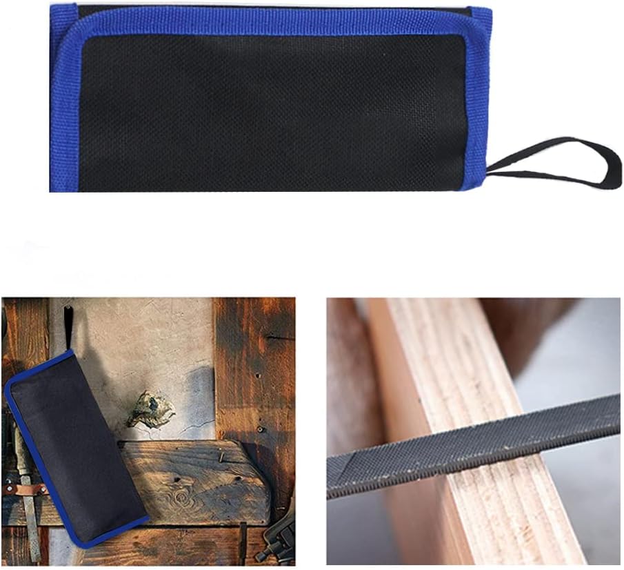 10Pcs Needle File Set with Folding Canvas Bag, Mini Steel Files with Shaped Round, Half-Round, Triangle, Flat, Square, Suitable for Wood, Metal, Plastic and Jewelry Precision Work