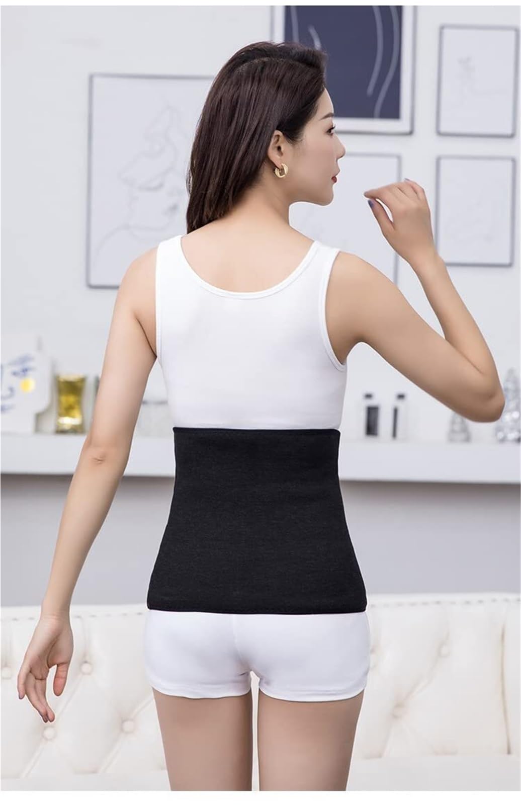 Faja Lumbar Trabajo Cinturón Elástico For Calentar Abdomen Y Espalda For Hombres Mujeres, For Danza Yoga De Invierno Estabilización(40cm)