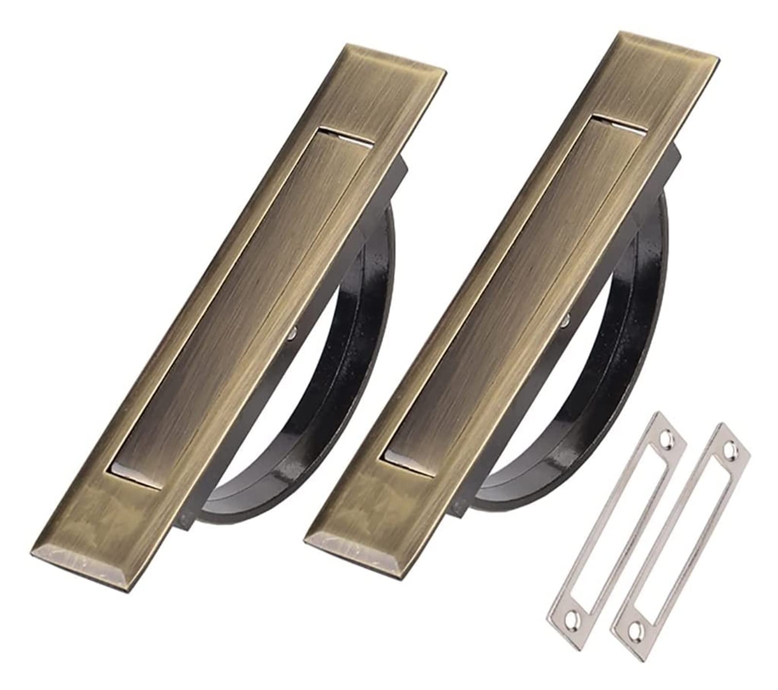 Vakorise A Recessed Sliding Door Handles, Recessed Concealed Sliding Door Handle Gold 2 Pcs