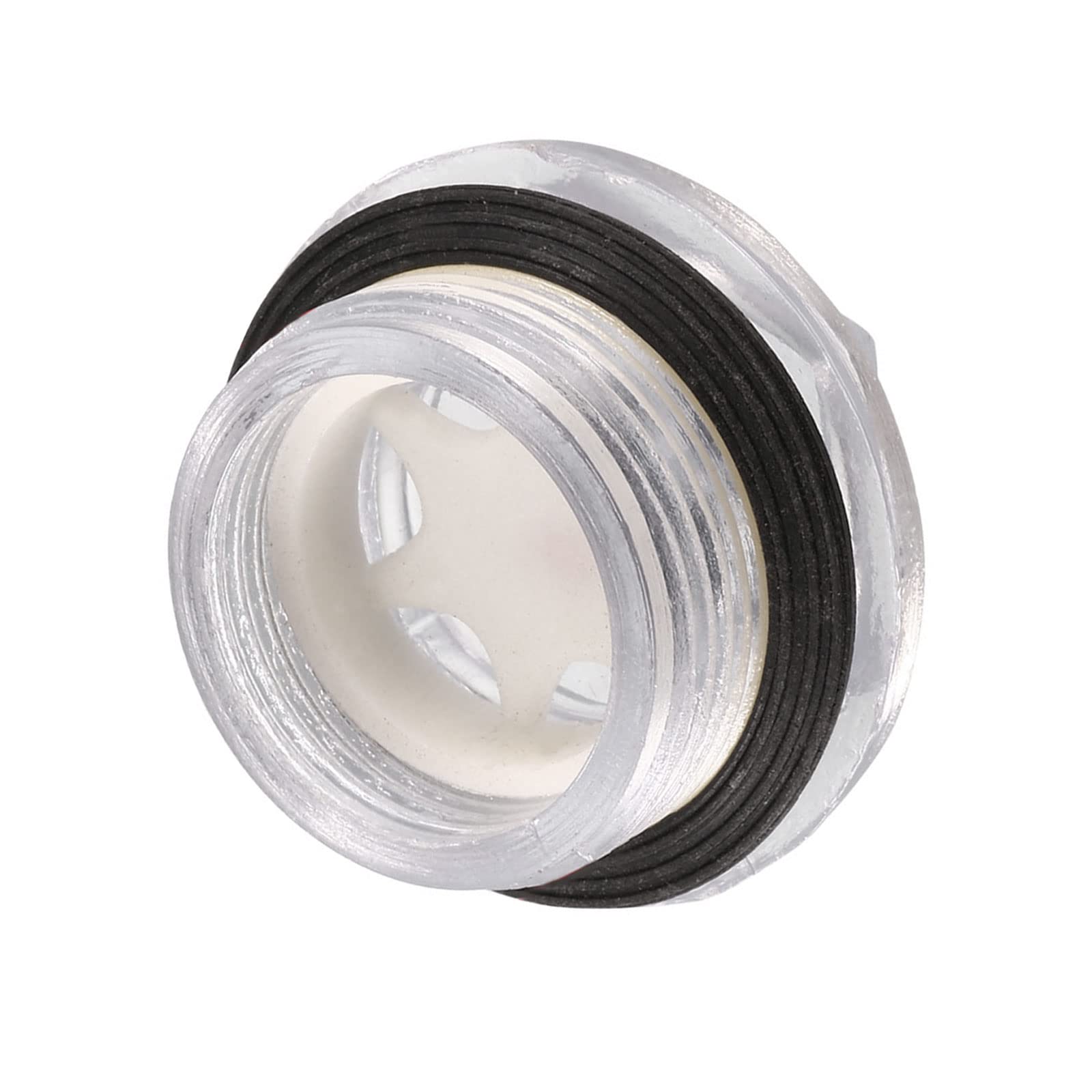M METERXITY Plastica Olio Livello Vista Vetro con cerchio Tenuta - Aria Compressore Raccordi Controllo Pompa Olio Livello Applicazione Serbatoio (27mm Dia Chiaro Nero Bianco)